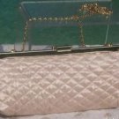 Cache $58 QUILTED SATIN GOLD METAL FRAME & METAL CHAIN STRAP PURSE Top NWT Cache $58 QUILTED SATIN GOLD METAL FRAME & METAL CHAIN STRAP PURSE Top NWT