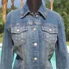 Cache $148 DEMIN LARGE RHINESTONES ON FRONT POCKETS Top JACKET NWT XS/S/M Cache $148 DEMIN LARGE RHINESTONES ON FRONT POCKETS Top JACKET NWT XS/S/M