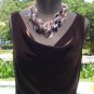 Cache $78  STRETCH VELVET DRAPE NECK EVENT Top NWT S CHOCOLATE BROWN