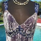 Cache $98 CRUSH Velvet Pearl SEQUIN CAMI Top EUC 8/10/12 Ruched Empire Lined