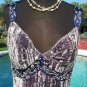 Cache $98 CRUSH Velvet Pearl SEQUIN CAMI Top EUC 8/10/12 Ruched Empire Lined