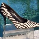 Donald Pliner $450 COUTURE HAIR CALF LEATHER Shoe Pump NIB 6.5 9 BLACK WHITE NEW