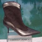 Donald Pliner $455 COUTURE METALLIC LEATHER SHORT Boot Shoe NIB SUEDE NEW