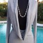 Cache $98 SILK BLEND OVER SIZE COLLAR Top NWT S/M/L Tunic Banded Bottom