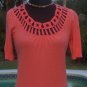 Cache $78 STRETCH KNIT BATTENBURG PEEK-A-BOO TRIM Top NWT S/M/L
