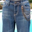 Cache DENIM CHAIN EMBELLISHED $118 Jean Pant NWT XS 0/2 STRETCH DRESS UP Cache DENIM CHAIN EMBELLISHED $118 Jean Pant NWT XS 0/2 STRETCH DRESS UP