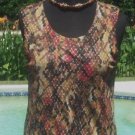 CHICO'S $59 Chicos 1 REPTILE MESH TANK Top NWoT S/M STRETCH LINED