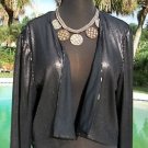 Cache $108 SEQUIN Top JACKET Shrug NWT L  METALLIC KISSED LINED