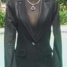 Cache $178  BLACK METALLIC  LINEN BLEND  COAT Jacket Top NWT XS/S LINED BLING