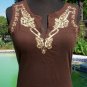 Cache $88 SEXY V NECK SEQUIN & BEAD EMBELLISHED TEE Top NWT XS/S STRETCH