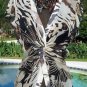 Cache $118 SHEER ILLUSION SPLIT FRONT RUCHED Top NWT XS/S EARTHTONES SEXY FLIRTY