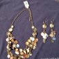 Cache Earring + Necklace New Dangle Event Chunky Gemstone Adjust Chain LOT 2 $98