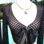 Cache Peek A Boo Bead Encrusted Shrug Wrap Top NWT XS/S/M Stretch Front Tie $198