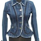 Cache Denim Rhinestone Buttons Jacket Top New 0/2 XS Lace Trim $168 NWT Stretch Cache Denim Rhinestone Buttons Jacket Top New 0/2 XS Lace Trim $168 NWT Stretch
