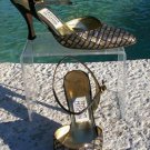 Timothy Hitsman Gold Silver Black Metallic Sequin Leather Shoe EUC 7.5