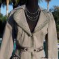 Cache Pearl Embellished Jacket Top New Sz 6/8/10 S/M Lined Lace Trim $178 NWT
