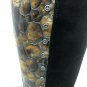 Donald Pliner Black Leather Suede Tortoise Patent Tall Boot Shoe Side Zip 8.5