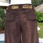 Cache Expresso Brown Velvet Cord Crop Gaucho Pant New Sz XS/S 0/2/4 $98 NWT