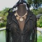 Cache Stretch Animal Print Paisley Ruched Bust O Ring Top NEW Sz L Metallic Kiss