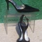 Donald Pliner Couture Leather Pump Shoe New Size 6 Black Satin T Strap $350 NIB