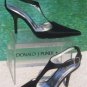 Donald Pliner Couture Leather Pump Shoe New Size 6 Black Satin T Strap $350 NIB