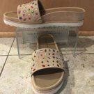 Donald Pliner Cava Leather Slide Kid Suede New $198 NIB Sz 8 Nude Gemstones Donald Pliner Cava Leather Slide Kid Suede New $198 NIB Sz 8 Nude Gemstones