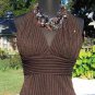Cache Ruched Ottoman Beaded Halter Top Lined Brown XS/S/M/L Event Club $138 NWT