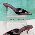 Donald Pliner Couture Metallic Leather Mule Shoe New Sz 6 Black Velvet $345 NIB Donald Pliner Couture Metallic Leather Mule Shoe New Sz 6 Black Velvet $345 NIB