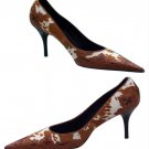 Donald Pliner Couture Hair Calf Leather Pump Shoe New Western Croc $450 NIB