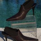 Donald Pliner Metallic Leather Boot Shoe New Satin Elastic Sling Signature $345