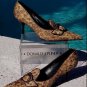 Donald Pliner Couture Leather Pump Shoe New 6 French Leopard Tapestry $345 NIB