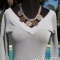 Cache Luxe Metallic Double Plunging V Neck Top New Size XS/S/M/L Stretch $98 NWT