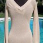 Cache Luxe Metallic Double Plunging V Neck Top New Size XS/S/M/L Stretch $98 NWT