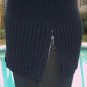 Cache Side Zippers Rib Knit Turtle Neck Top NWT Cotton Silk Blend Stretch $98