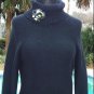Cache Side Zippers Rib Knit Turtle Neck Top NWT Cotton Silk Blend Stretch $98
