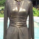 Cache Luxe Metallic Elaborate Ruched Top Tunic Event Scarf Wrap Stretch $158 NWT