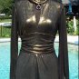 Cache Luxe Metallic Elaborate Ruched Top Tunic Event Scarf Wrap Stretch $158 NWT