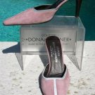 Donald Pliner Couture Suede Leather Shoe Mule EUC 8 Gray Neon Stripe Slide $265
