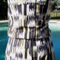 Cache Stretch Elastic Strapless Top Blk Yellow White Layered Mesh Lined $88 NWT