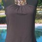 Cache Ruched Embellished Stretch Halter Top New Size S/M/L Shelf Bra $108 NWT
