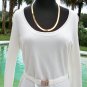 Cache Metal Buttons Peek A Boo Sleeve Top New S/M/L Removable Self Belt $98 NWT
