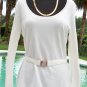 Cache Metal Buttons Peek A Boo Sleeve Top New S/M/L Removable Self Belt $98 NWT
