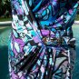 Cache Faux Wrap Dress Stretch Self Belt Design Plunging V Lined 6/8 S/M $168 NWT