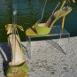 Kate Spade Couture Dot Stripe Leather Shoe New Sling Back Strappy Sz 10 $295 NIB