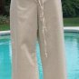 Cache Stretch Pant Removable Wood Bead Belt New Sz 10/12 M/L Sand Color $118 NWT