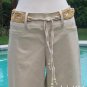 Cache Stretch Pant Removable Wood Bead Belt New Sz 10/12 M/L Sand Color $118 NWT