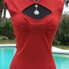 Cache Stretch Key Hole Cut Out Ruched Bust Top New Size S/M Body Hugging NWT $88 Cache Stretch Key Hole Cut Out Ruched Bust Top New Size S/M Body Hugging NWT $88