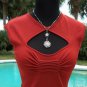 Cache Stretch Key Hole Cut Out Ruched Bust Top New Size S/M Body Hugging NWT $88