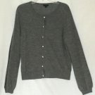 Ann Taylor Size L Cardigan Top New 100% Merino Wool stretch Dark Gray Cami NWoT