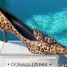 Donald Pliner Couture Distress Metallic Leather Hair Calf Pump Shoe New $425 NIB